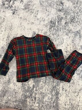 Kids Plaid Long Sleeve Pajama Set - Red & Green